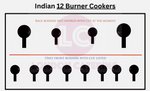 INDIAN RESTAURANT 12 BURNER COOKER MEDIUM BURNER PRE-CUT SYLHET WELDING COOKER COMMERCIAL FEWCUL SPARE NATURAL LPG