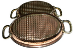COPPER OVAL DISH & HANDLE HAMMERED KADAI MAIN SIDE RICE DISH RESTAURANT INDIAN