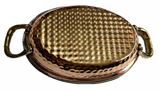 COPPER OVAL DISH & HANDLE HAMMERED KADAI MAIN SIDE RICE DISH RESTAURANT INDIAN