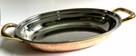 COPPER OVAL DISH & HANDLE HAMMERED KADAI MAIN SIDE RICE DISH RESTAURANT INDIAN