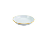 Enamel Rice/Pasta Plate White with Yellow Rim 20cm