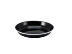 Enamel Rice/Pasta Plate Black with White Rim 24cm