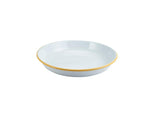Enamel Rice/Pasta Plate White with Yellow Rim 24cm