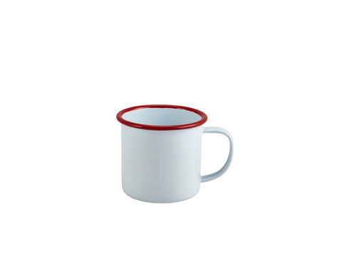 Enamel Mug White with Red Rim 36cl/12.5oz