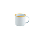 Enamel Mug White with Yellow Rim 36cl/12.5oz
