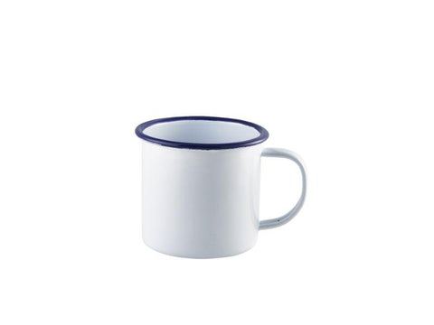 Enamel Mug White with Blue Rim 36cl/12.5oz