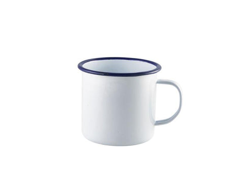Enamel Mug White with Blue Rim 56.8cl/20oz