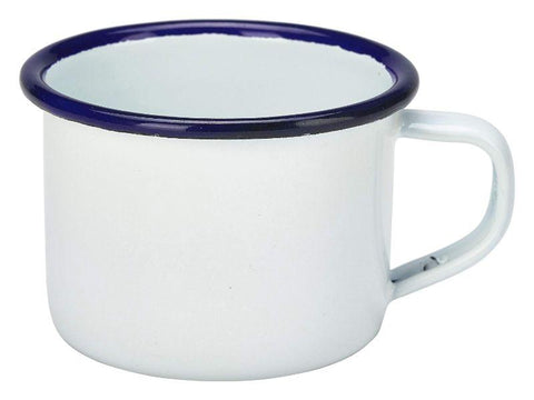 Enamel Mug White With Blue Rim 12cl/4.2oz