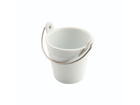Ceramic Bucket W/ St/St Handle 9cm Dia 25cl