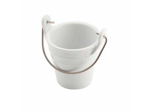 Ceramic Bucket W/ St/St Handle 6.5cm Dia 10cl
