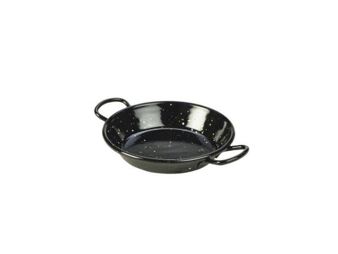Black Enamel Miniature Paella Pan 12cm Pack of 10
