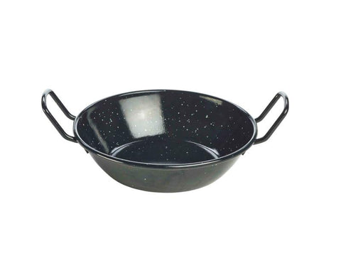 Black Enamel Dish 18cm Pack of 6
