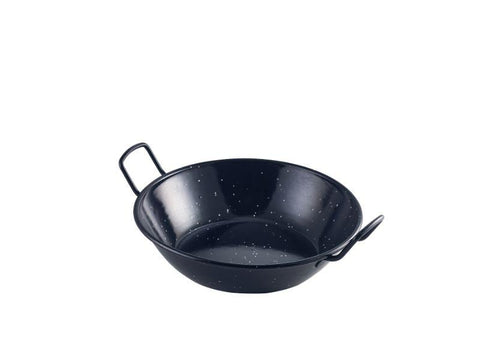 Black Enamel Dish 22cm Pack of 6