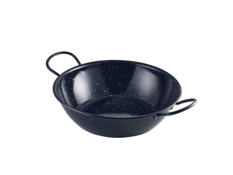 Black Enamel Dish 26cm Pack of 6