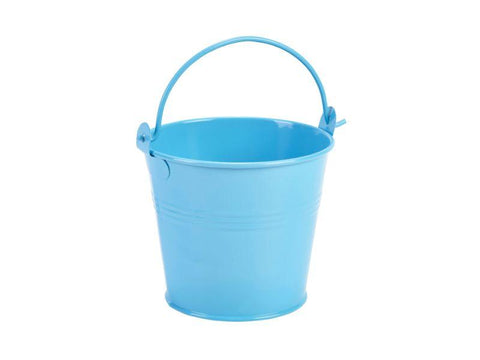 Galvanised Steel Serving Bucket 10cm Dia Blue