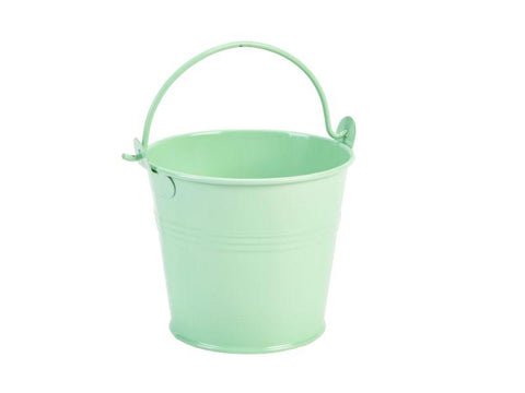 Galvanised Steel Serving Bucket 10cm Dia Green
