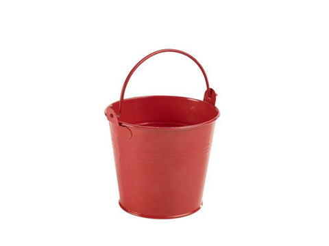 Galvanised Steel Serving Bucket 10cm Dia Red