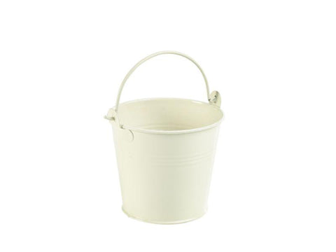 Galvanised Steel Serving Bucket 10cm Dia White