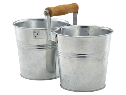 Galvanised Steel Combi Serving Buckets 12cm Dia