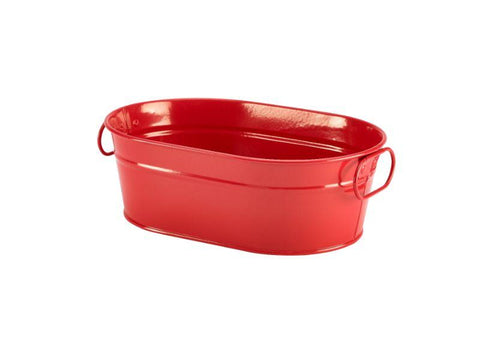 Galvanised Steel Serving Bucket Red 23 x 15 x 7cm