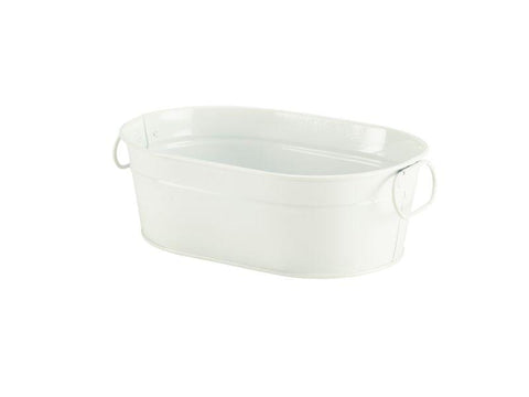 Galvanised Steel Serving Bucket White 23 x 15 x 7cm