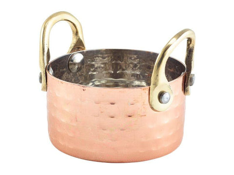 Mini Hammered Copper Casserole Dish 7.5 x 4cm