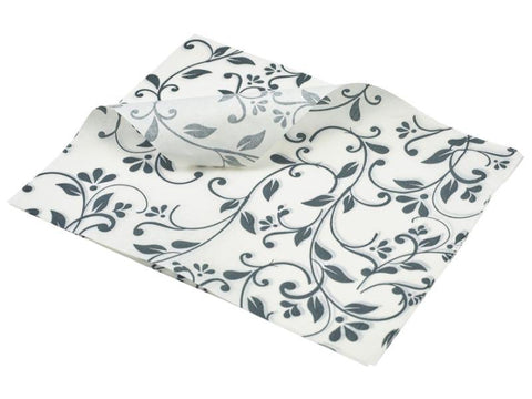 Greaseproof Paper Grey Floral Print 25 x 20cm