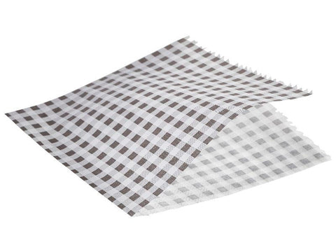 Greaseproof Paper Bags Black Gingham Print 17.5 x 17.5cm