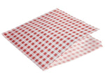 Greaseproof Paper Bags Red Gingham Print 17.5 x 17.5cm