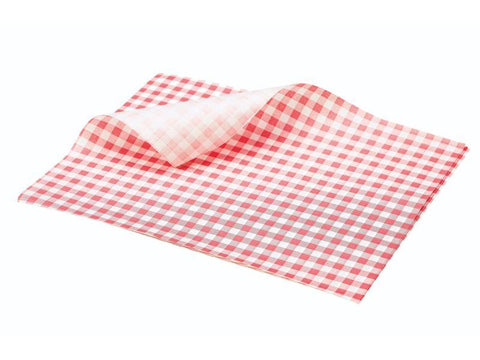 Greaseproof Paper Red Gingham Print 25 x 20cm