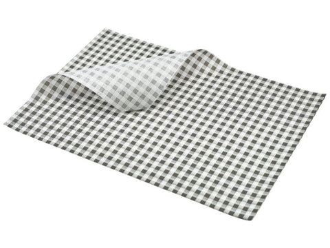 Greaseproof Paper Black Gingham Print 35 x 25cm