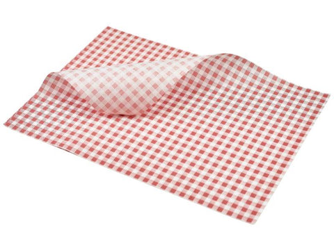 Greaseproof Paper Red Gingham Print 35 x 25cm