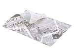 Greaseproof Paper White Newspaper Print 25 x 35cm