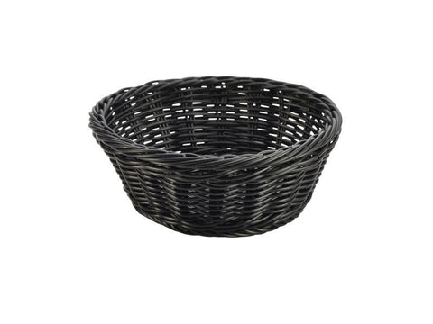 Black Round Polywicker Basket 21Dia x 8cm