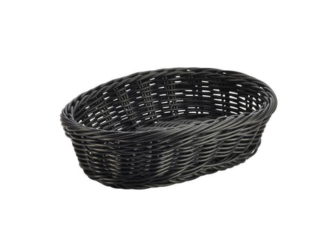 Black Oval Polywicker Basket 22.5 x 15.5 x 6.5cm