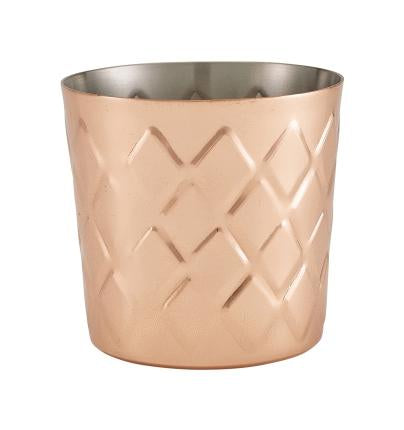 Diamond Pattern Copper Plated Serving Cup 8.5 x 8.5cm