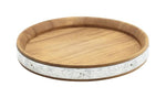 Acacia Wood Zinc Banded Serving Board 24cm